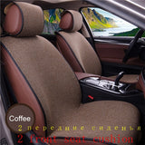 2 pcs Car Seat Cover Blue Cloak Linen/ 2 Front or 1 Back Seat Cushion Pad Fit Most Car, Truck, Suv, Protect Automotive Interior