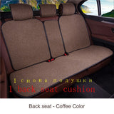 2 pcs Car Seat Cover Blue Cloak Linen/ 2 Front or 1 Back Seat Cushion Pad Fit Most Car, Truck, Suv, Protect Automotive Interior