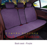 2 pcs Car Seat Cover Blue Cloak Linen/ 2 Front or 1 Back Seat Cushion Pad Fit Most Car, Truck, Suv, Protect Automotive Interior