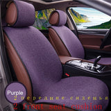2 pcs Car Seat Cover Blue Cloak Linen/ 2 Front or 1 Back Seat Cushion Pad Fit Most Car, Truck, Suv, Protect Automotive Interior