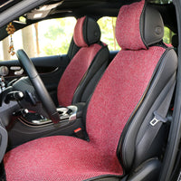2 pcs Car Seat Cover Blue Cloak Linen/ 2 Front or 1 Back Seat Cushion Pad Fit Most Car, Truck, Suv, Protect Automotive Interior