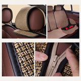 2 pcs Car Seat Cover Blue Cloak Linen/ 2 Front or 1 Back Seat Cushion Pad Fit Most Car, Truck, Suv, Protect Automotive Interior