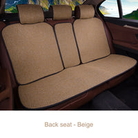 2 pcs Car Seat Cover Blue Cloak Linen/ 2 Front or 1 Back Seat Cushion Pad Fit Most Car, Truck, Suv, Protect Automotive Interior