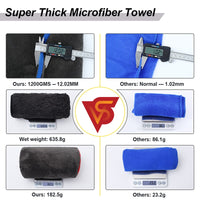 Car Detailing 1200GSM Car Wash 1000GSM Microfiber Towel Car Cleaning Drying Auto Washing Cloth Micro fiber Rag Cars Detailing