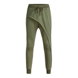 thebigturk6.myshopify.com Men Casual Loose Fit Cotton Full Length Flat Spliced Trousers
