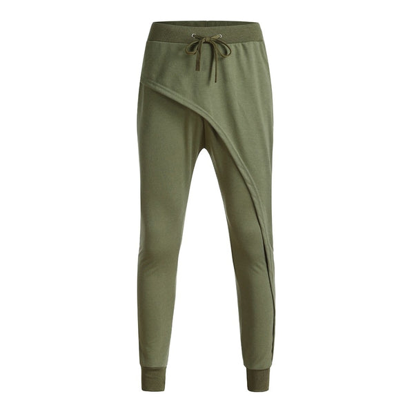 thebigturk6.myshopify.com Men Casual Loose Fit Cotton Full Length Flat Spliced Trousers